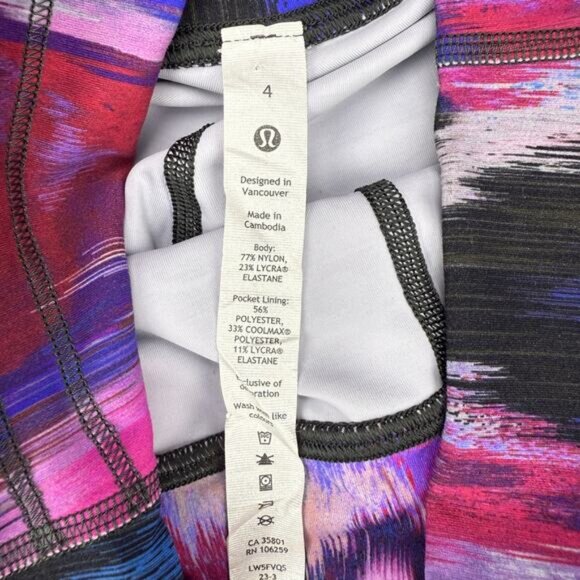 LULULEMON Wunder Train High Rise Tight 28" Size 4 Digital Current Pink - Picture 4 of 7